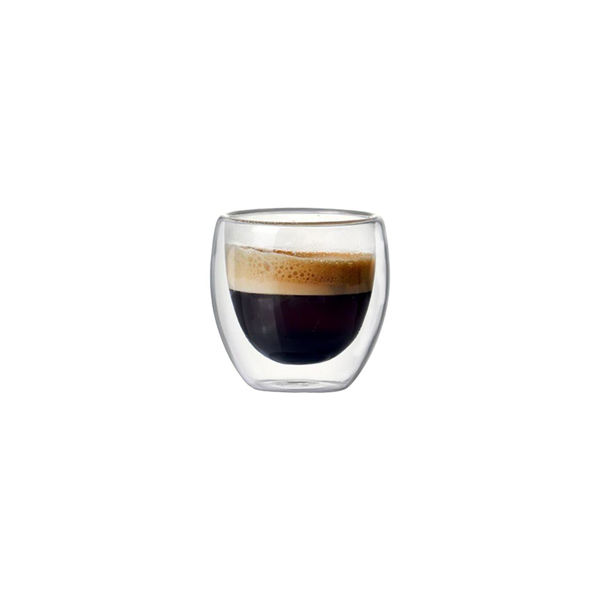 Imagen de Vaso De Vidrio Doble Pared Taza Sin Asa Caliente Frio 80ml