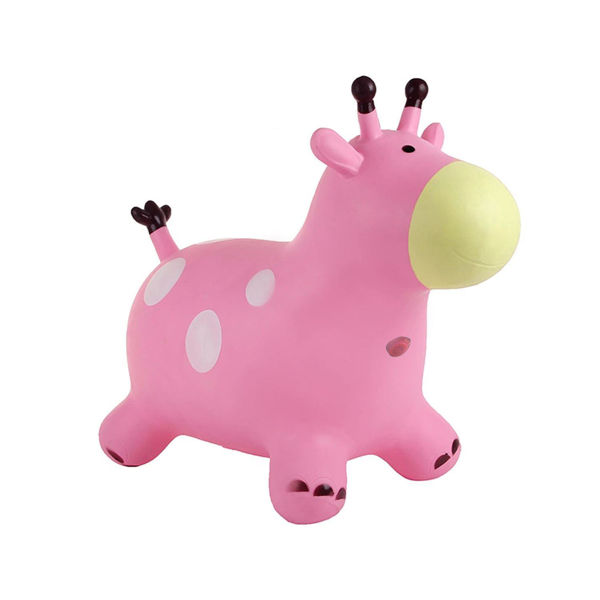 Imagen de Jirafa De Goma Saltarin Animalito Rosa Juguete Para Niños