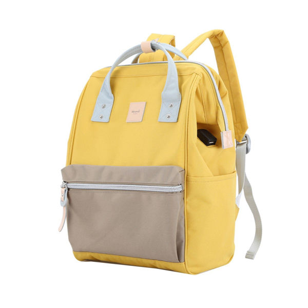 Imagen de Mochila Bolso Impermeable Himawari Mod 1881 Mostaza Con USB