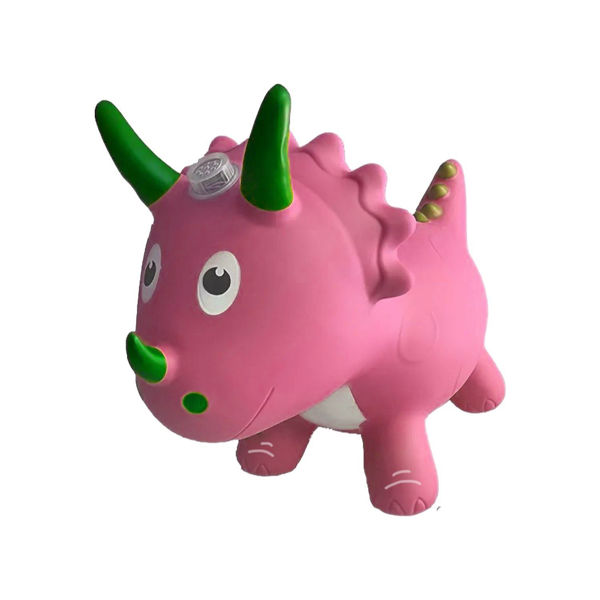 Imagen de Dinosaurio De Goma Saltarin Rosa Inflable Con Sonido