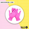 Imagen de Guantes De Nitrilo Descartables Rosa 10 Pares Talle L
