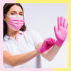 Imagen de Guantes De Nitrilo Descartables Rosa 10 Pares Talle L