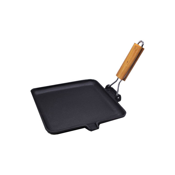 Imagen de Plancha Sarten Bifera Grill De Hierro Con Parrilla Asa 22cm