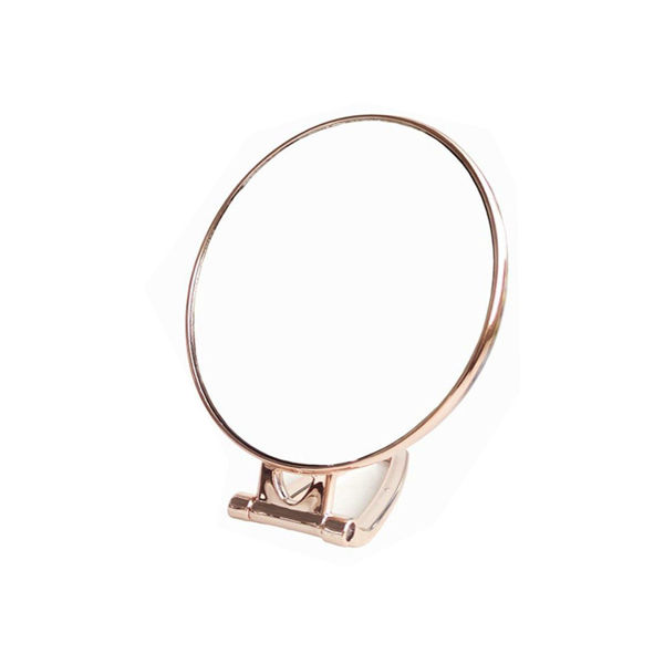 Imagen de Espejo Doble Cara Para Maquillaje 15cm Diámetro Dorado