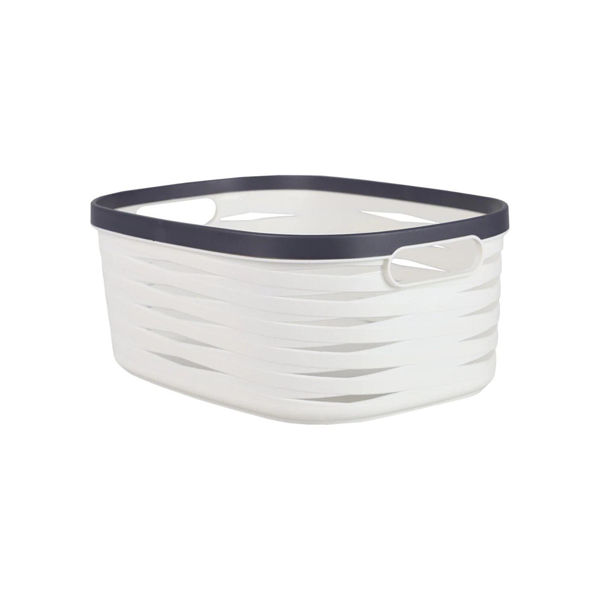 Imagen de Canasto Organizador Plastico Pvc Con Asas Mediano 37cm X 24cm X 15cm