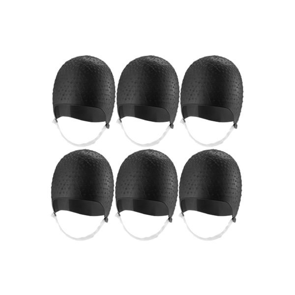 Imagen de Pack 6 Gorras De Silicona Dompel Negra Para Mechas Reflejos