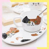 Imagen de Set Taza Cerámica Diseño Gatito 180ml + Plato + Cuchara 15cm