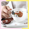 Imagen de Set Taza Cerámica Diseño Gatito 180ml + Plato + Cuchara 15cm