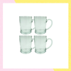 Imagen de Pack x4 Jarra Vaso De Vidrio Cerveza Con Asa De Vidrio 450ml