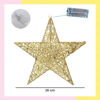Imagen de Estrella Metalica Dorada 26cm 3D C/ Luz Decoración Navideña