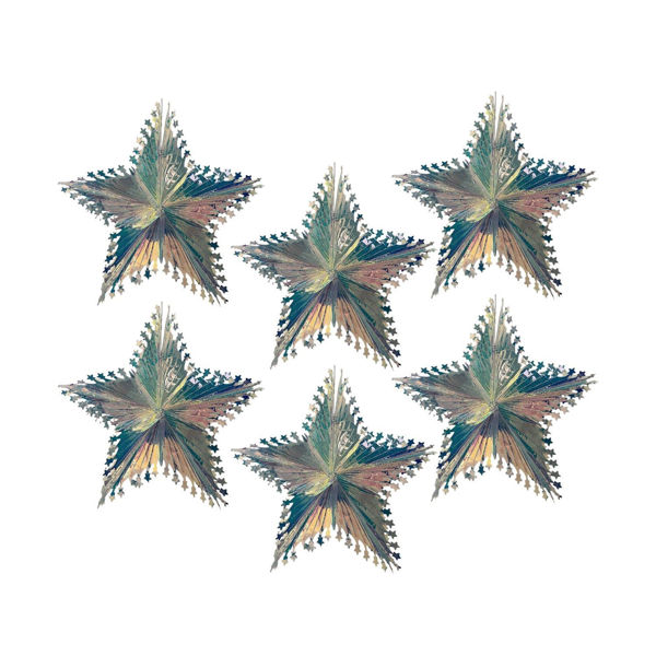 Imagen de Pack 6 Estrellas Tornasoladas Adorno Colgante Navideño 25cm
