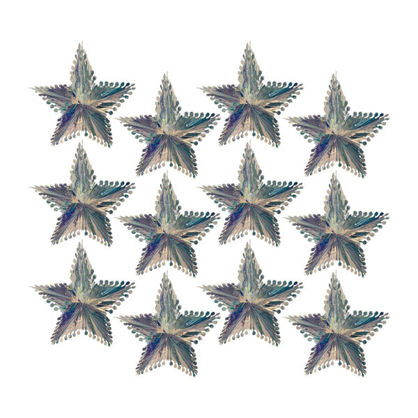 Imagen de Pack 12 Estrellas Tornasoladas Adorno Colgante Navideño 18cm