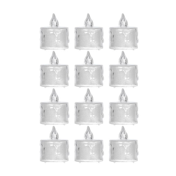 Imagen de Pack 12 Velas De Luz Led Acrílicas Luz Cálida 3,5cm X 5cm
