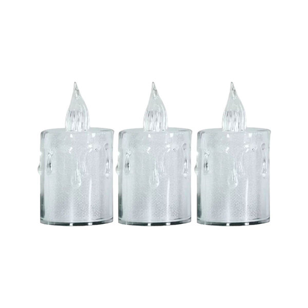 Imagen de Pack 3 Velas De Luz Led Acrílica Luz Cálida 3,5cm X 8cm Alto