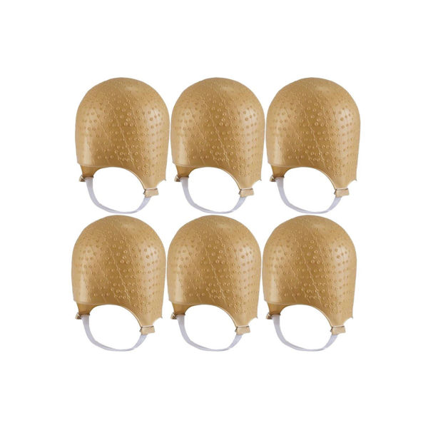 Imagen de Pack 6 Gorras De Silicona Dompel Dorada Para Mechas Reflejos