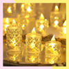 Imagen de Pack 12 Velas De Luz Led Diamantada 5cm Ancho X 12cm Alto