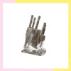 Imagen de Set De 5 Cuchillos De Acero Inoxidable + Base Transparente