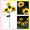 Imagen de 2 Girasoles Decorativos Para Jardín Con Luz Recargable Panel Solar 70cm