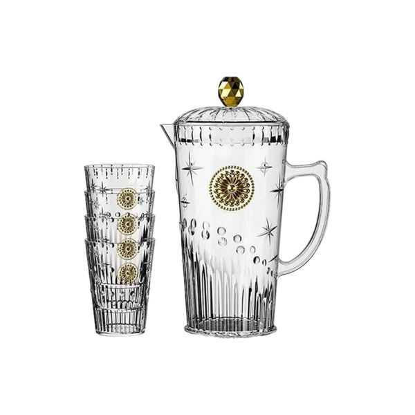 Imagen de Jarra De Acrílico Para Servir De 2 Litros Diseño Mandala + 4 Vasos De 340ml