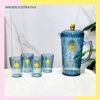 Imagen de Jarra De Acrílico Para Servir De 2 Litros Diseño Mandala + 4 Vasos De 340ml