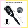 Imagen de Cepillo Térmico Para Brushing Alisado Blanco Y Negro 43mm