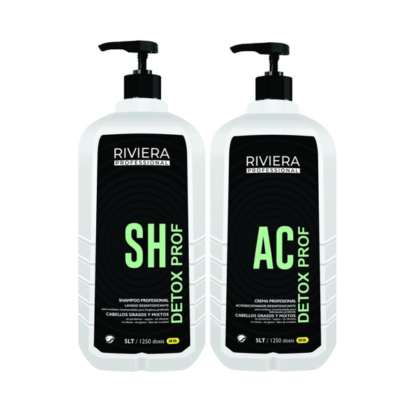 Imagen de Pack Shampoo Riviera Detox Sin Sal 5L + Acondicionador Detox 5L