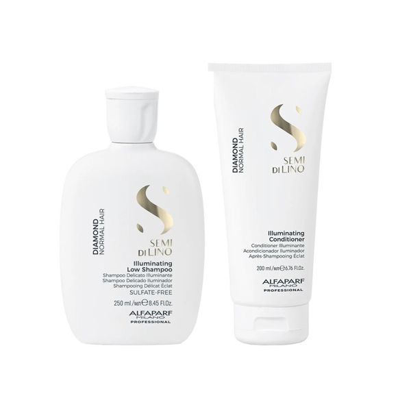 Imagen de Pack Alfaparf Semi Di Lino Diamond Illuminating Shampoo 250ml + Acondicionador 200ml