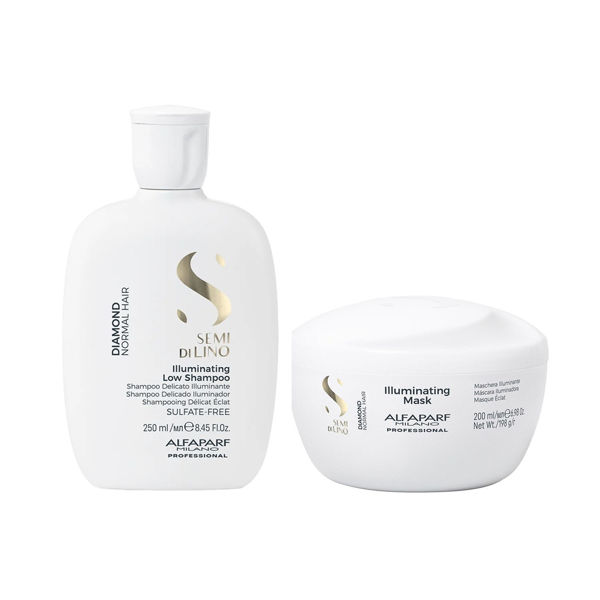 Imagen de Pack Alfaparf Semi Di Lino Diamond Illuminating Shampoo 250ml + Máscara 200ml