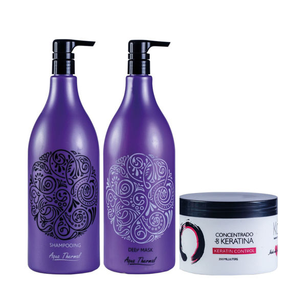 Imagen de Pack Shampoo Sin Sal Aqua Thermal Pro Vitamina 1,5L + Acond + Keratina 350ml