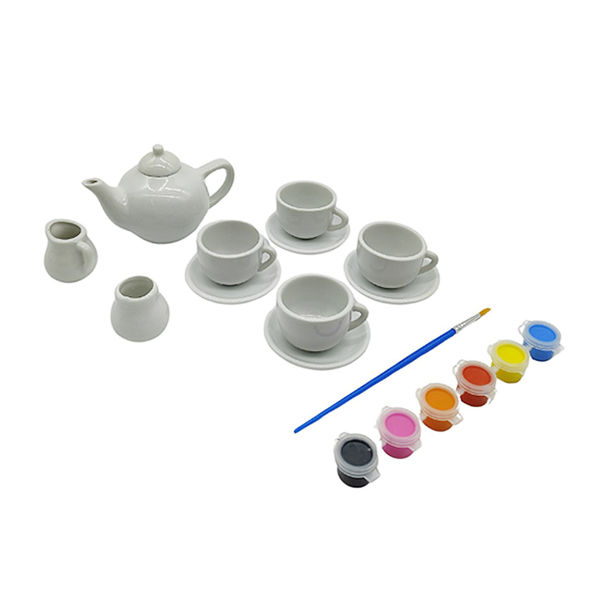 Imagen de Juego De Cerámica 11 Piezas Para Pintar + Pincel + Pintura