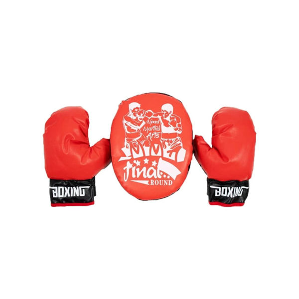 Imagen de Guantes De Boxeo Infantiles Rojos  + Manopla De Entrenamiento