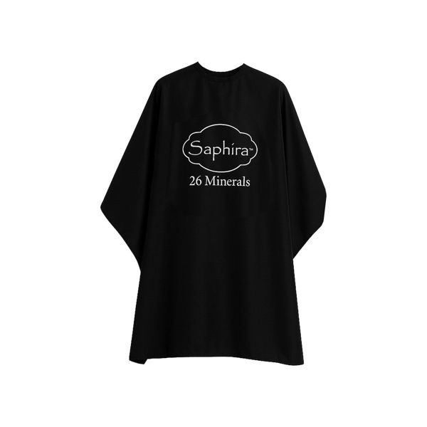 Imagen de Capa De Corte De Pelo De Satén Saphira Negra Para Peluquería