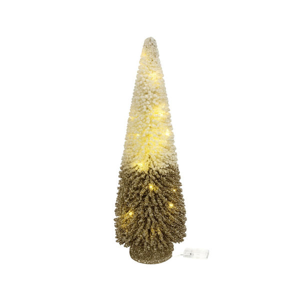 Imagen de Árbolito Navideño Pino Nevado 60cm Con Luces Led A Pilas