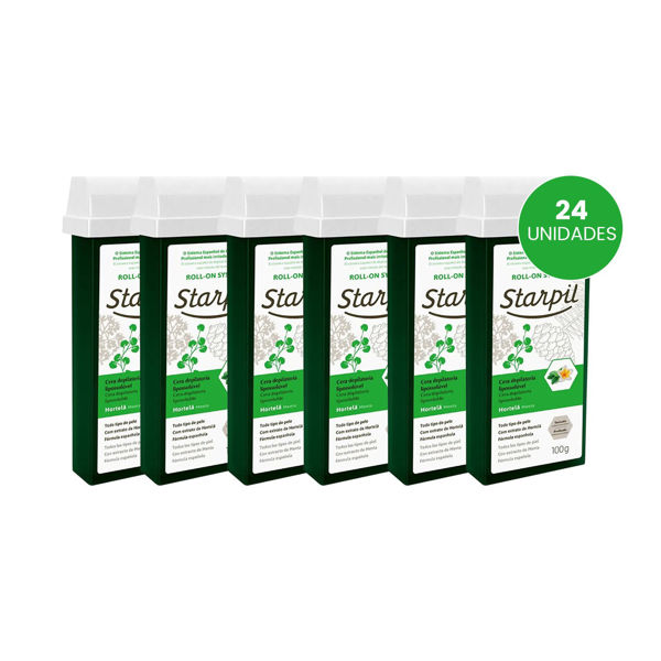 Imagen de Pack 24 Ceras Depilatorias Rollon Starpil Menta 100gr