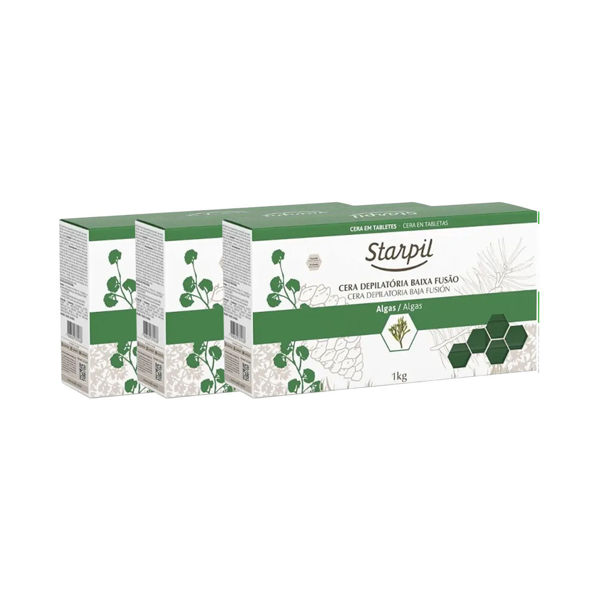 Imagen de Pack 3 Ceras Depilatorias En Pastilla Starpil Algas 1Kg