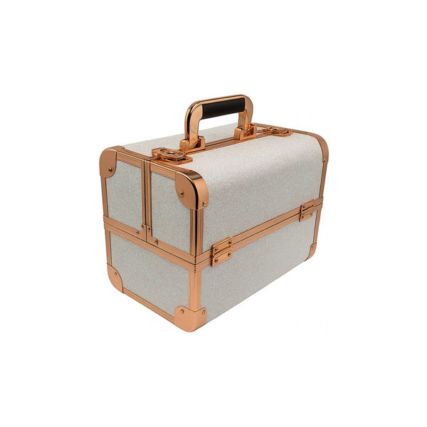 Imagen de Maletín Organizador Maquillaje Brilloso Glitter 4 Bandejas