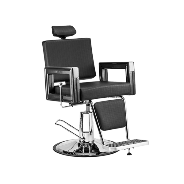 Imagen de Sillón De Barbero Dompel Square Negro Con Apoya Cabeza Y Pies