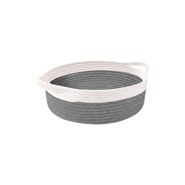 Imagen de Canasto Organizador De Tela Algodón Con Asa 35cm X 26cm