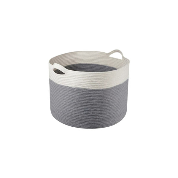 Imagen de Canasto Organizador De Tela Algodón Con Asa 33cm X 28cm