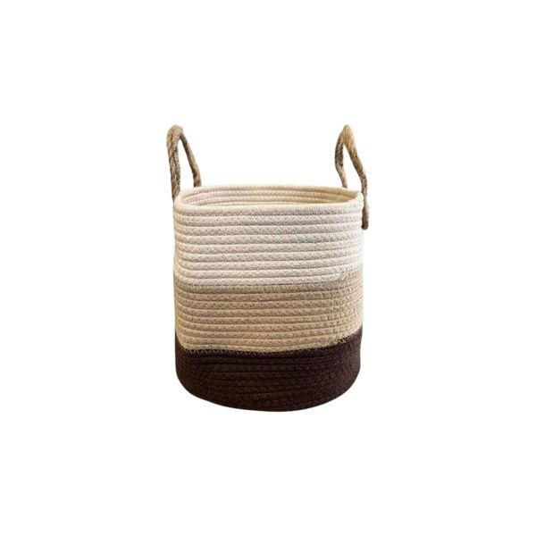 Imagen de Canasto Organizador De Tela Algodón Con Asas 29cm X 26cm