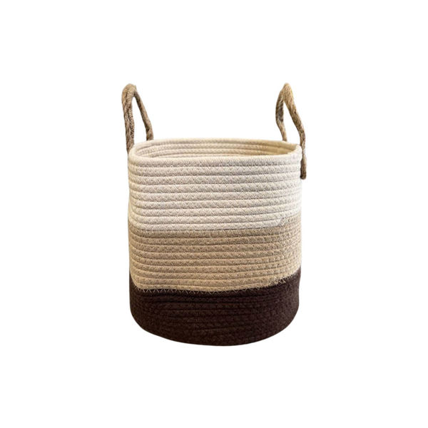 Imagen de Canasto Organizador De Tela Algodón Con Asas 33cm X  28cm